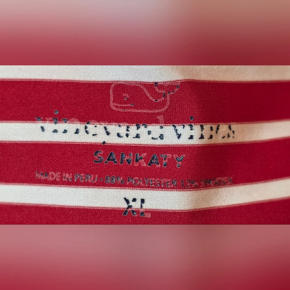 Vineyard Vines Sankaty Boatneck Shift Dress in Red Striped XL - Picture 4 of 7